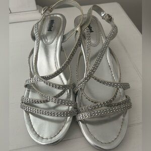 Unlisted by Kenneth Cole Kind Doll Silver Sparkly Womens/Heel for Holiday Sz 10M